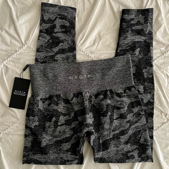 NVGTN Pants - NVGTN Black Camo Seamless Leggings